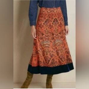 Soft Surroundings Red and Blue Maxi Skirt